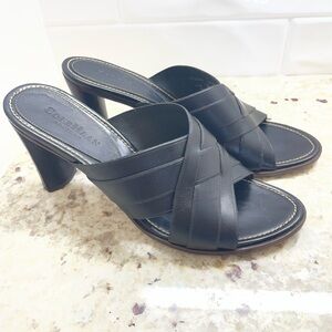 Cole Haan Country Mule Slide Leather Sandals Black Classic Versatile Women's 9B